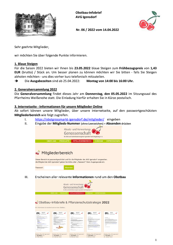 Obstbau Info Brief 2022 06 Obstbau Info Brief 2022 06
