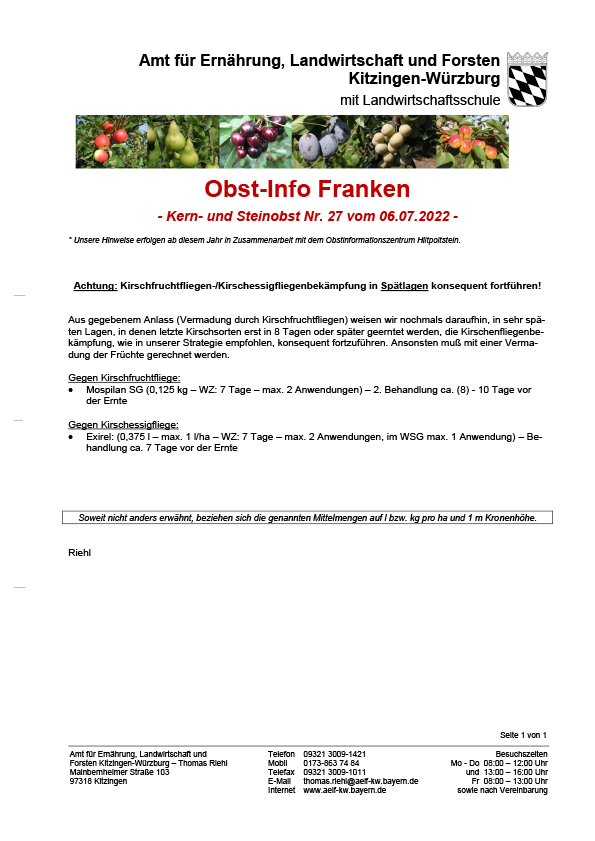 2022-27-obst-info Obst-Info Franken Nr. 27