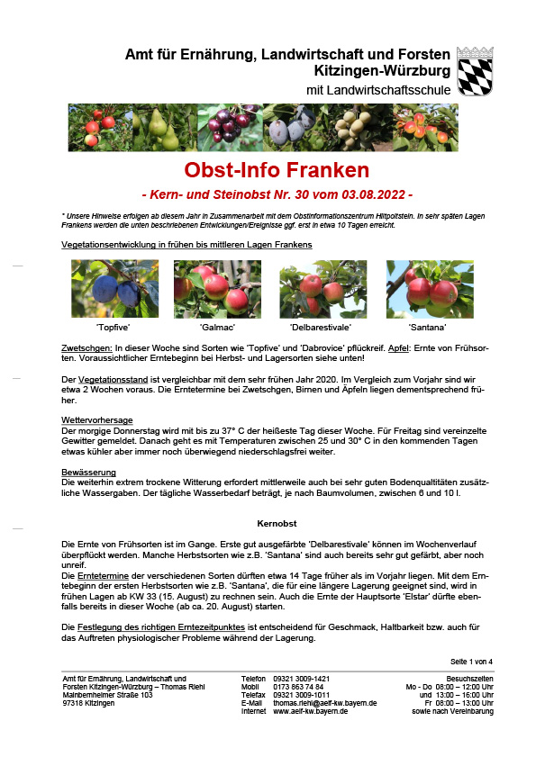 Obst-Info Franken Nr. 30 Obst-Info Franken Nr. 30