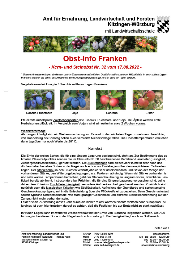 Obst-Info Franken Nr. 32 Obst-Info Franken Nr. 32