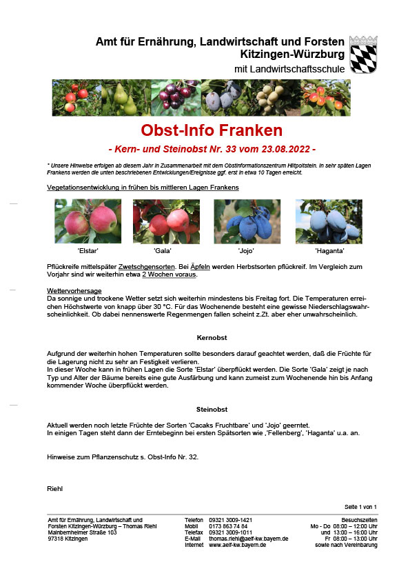 Obst-Info Franken Nr. 33 Obst-Info Franken Nr. 33