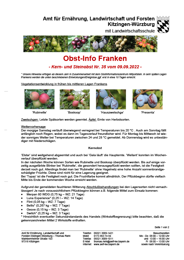 Obst-Info Franken Nr. 35 Obst-Info Franken Nr. 35