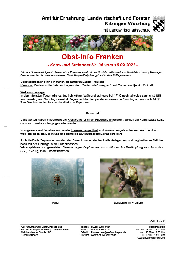 Obst-Info Franken Nr. 36 Obst-Info Franken Nr. 36