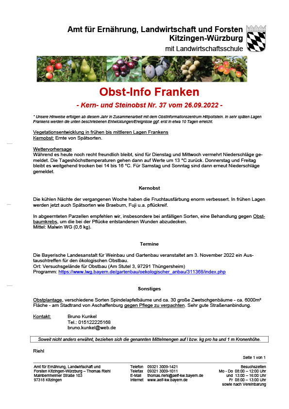 Obst-Info Franken Nr. 37 Obst-Info Franken Nr. 37