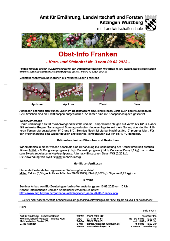 Obst-Info Franken Kern- und Steinobst Nr. 3 Obst-Info Franken Kern- und Steinobst Nr. 3