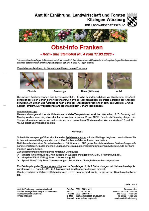 Obst-Info Franken Kern- und Steinobst Nr. 4 Obst-Info Franken Kern- und Steinobst Nr. 4