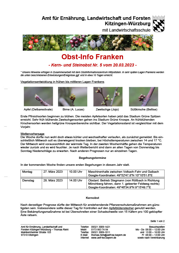 Obst-Info Franken Kern- und Steinobst Nr. 5 Obst-Info Franken Kern- und Steinobst Nr. 5