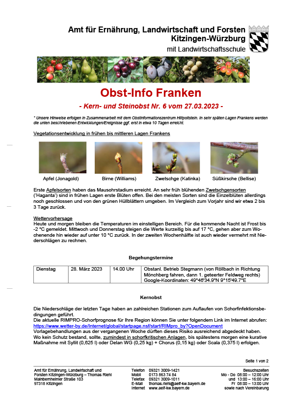 Obst-Info Franken Kern- und Steinobst Nr. 6 Obst-Info Franken Kern- und Steinobst Nr. 6